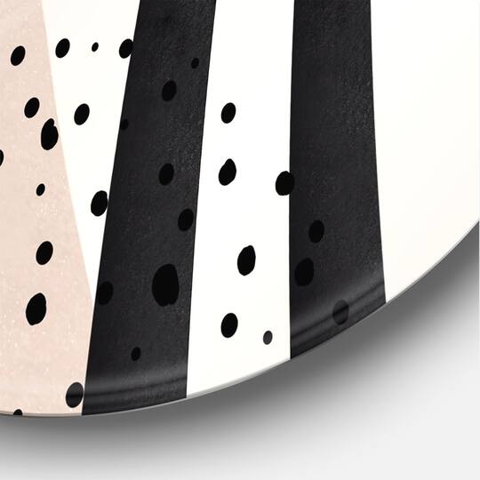 Designart - Abstract Shapes in Terracotta and Ivory Shapes I - Modern Metal Circle Wall Art